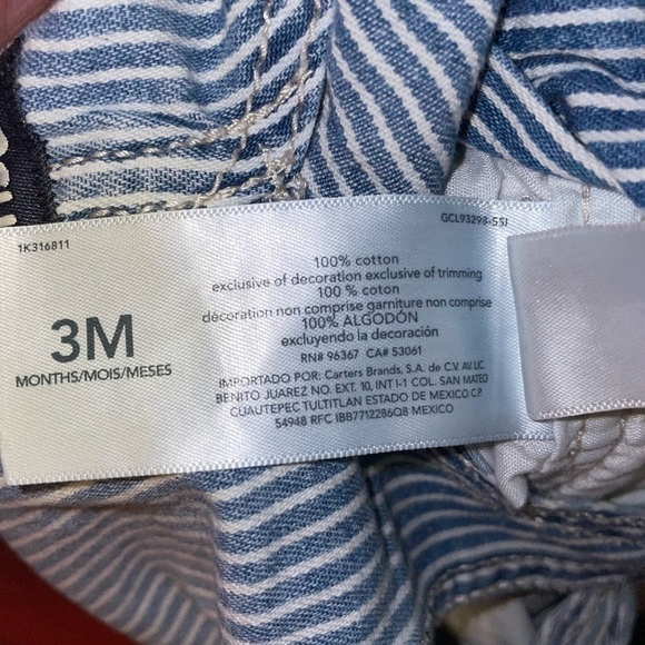 OshKosh B'gosh Overall Denim Shorts Railroad Hickory Stripes - Picture 4 of 4